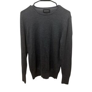 Bonobos Men's Charcoal Crewneck Merino Wool Sweater Size Small